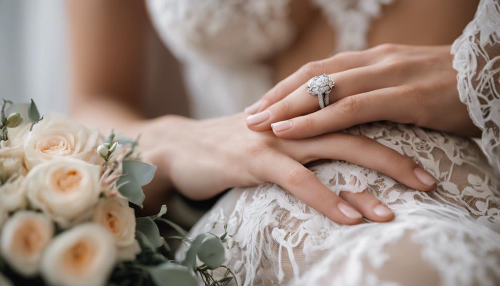 engagement ring during ceremony