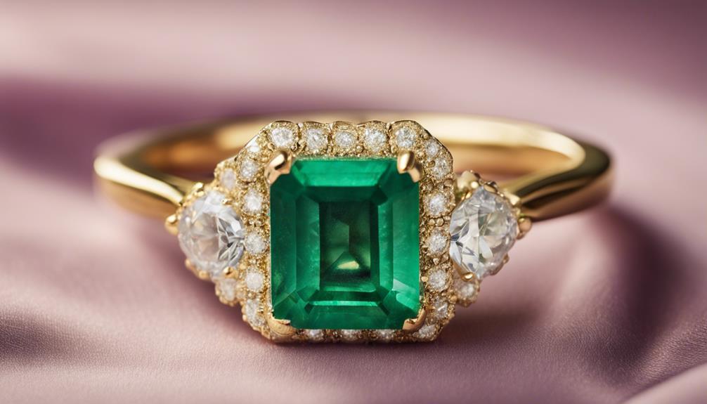 emerald engagement ring details