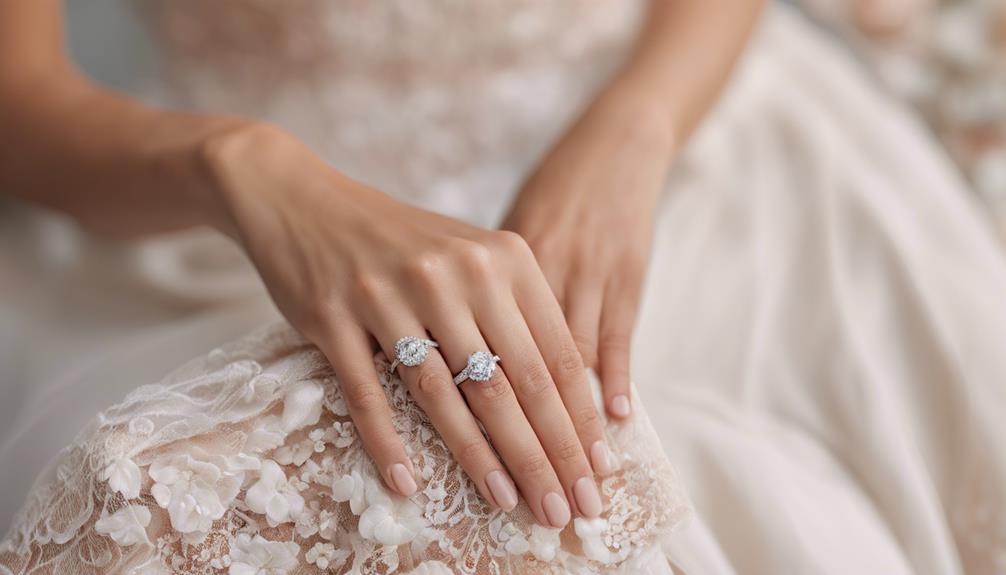 wearing wedding ring set